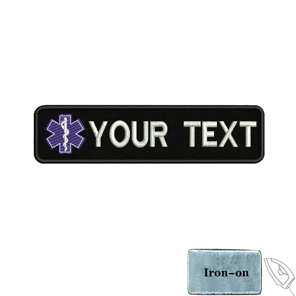 1 unidad de insignia con nombre personalizado de 10cm x 2,5 cm, bucle para planchar o gancho, trofeo de fuego, radiación, motocicleta, gota de sangre, amor, pentagrama, relámpago - imagen 4