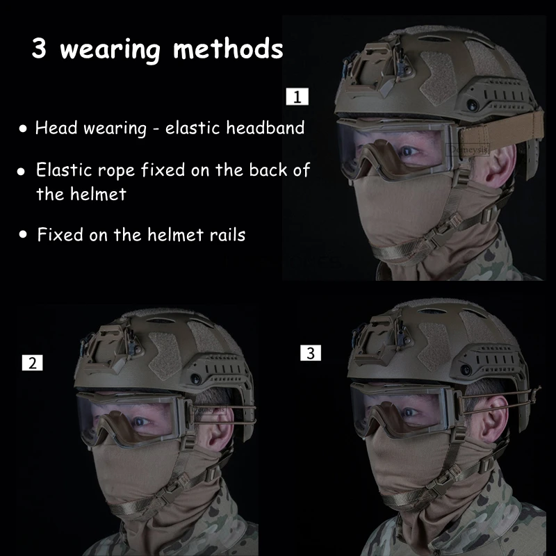 Gafas tácticas protección a prueba de viento Airsoft Paintball CS gafas de seguridad al aire libre senderismo montañismo gafas 3 o 1 lente - imagen 4