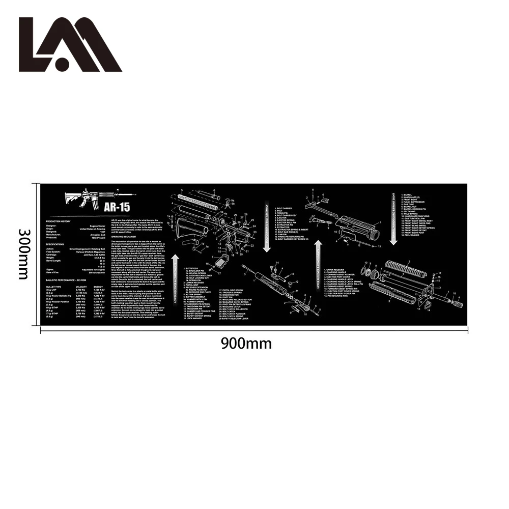 Alfombrilla de goma para limpieza de pistola AR15 AK47, alfombrilla para ratón para pistola GEN5 Glock 17 19 1911 Beretta 92 P320 CZ 75 CZ SHADOW 2 HK USP, accesorios - imagen 4