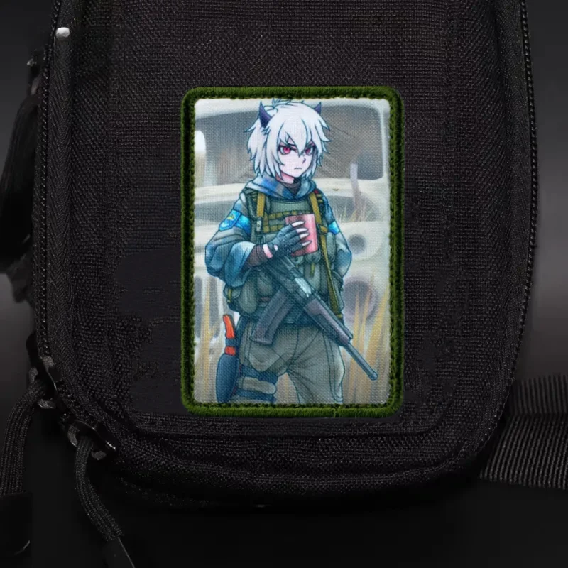 Parche táctico de Anime, insignia de moral militar, impresión de gancho y bucle, mochila, accesorios de decoración de ropa, pegatinas, brazalete