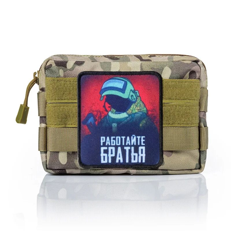 Parche "Work Hard, Brothers", insignia de moral táctica militar, gancho y bucle estampado, mochila, ropa, pegatina decorativa, brazalete - imagen 5