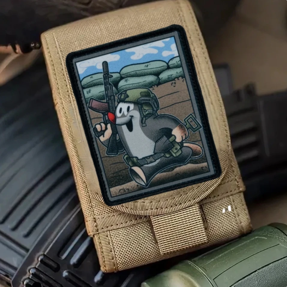 Parche de insignia de moral de operador Crot Krtek, brazalete táctico, mochila, parches militares de gancho y bucle, pegatina impresa