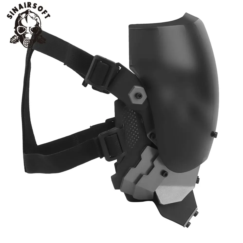 Máscara táctica Cyberpunk, equipo protector de cara completa, máscara desmontable con correa ajustable para Paintball, caza, accesorio de Cosplay - imagen 4