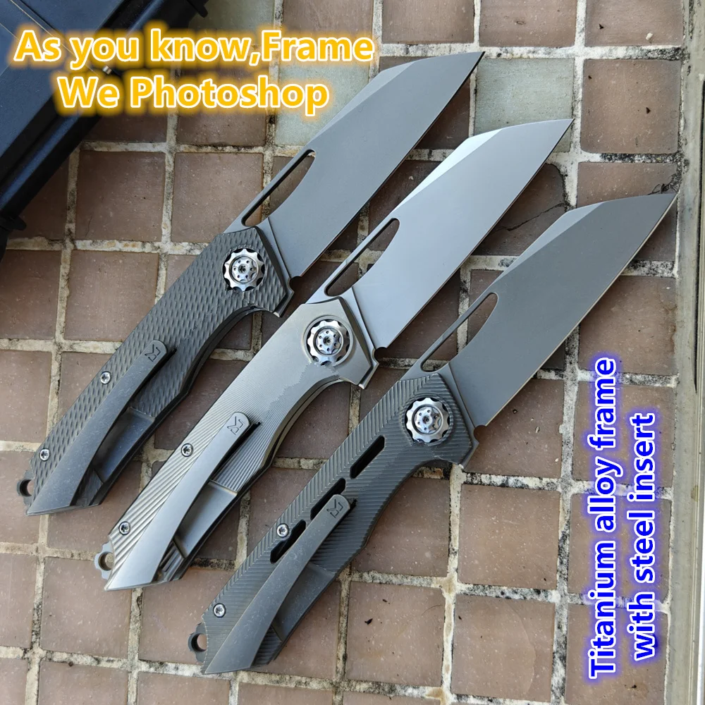 JUFULE cuchillo plegable EDC de titanio con rodamiento cerámico - imagen 2