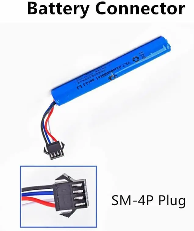 Airsoft Battery 7.4V 600mAh 14500 Li-ion Battery SM-4P reverse Plug with Charger for M416 M4A1 Gel Water Blaster Airsoft Guns - imagen 4