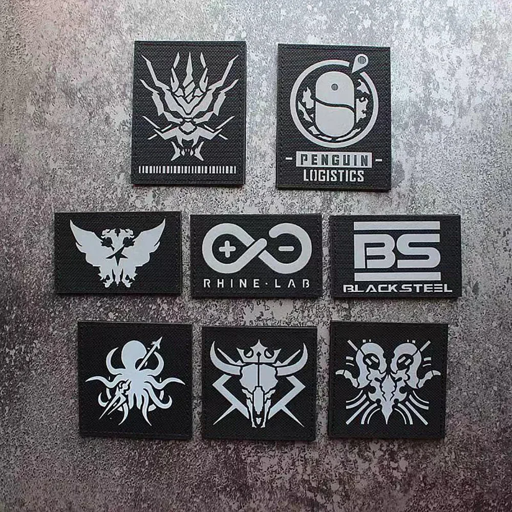 Arknights-Parche reflectante IR, brazalete de caballero y cazador, insignia de moral táctica, parches de gancho y bucle en la ropa, aplique de mochila - imagen 2