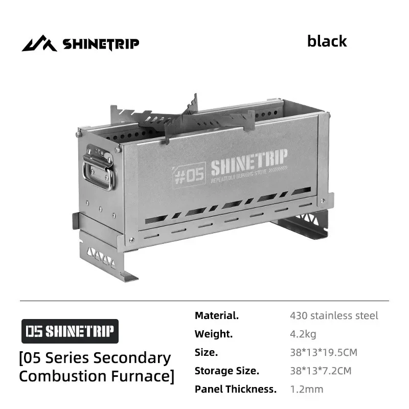 ShineTrip invierno acero inoxidable Camping IGT semimunidad exterior horno de combustión secundaria cocina portátil plegable - imagen 2