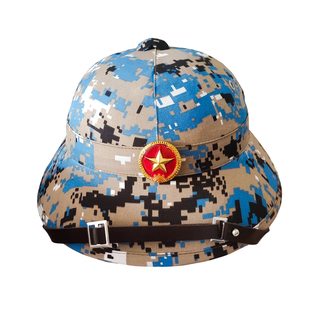 Casco vietnamita, sombrero de camuflaje, casco con gorra de malla, accesorios de rendimiento, sombrero de casco, casco de camuflaje azul Vietnam - imagen 3