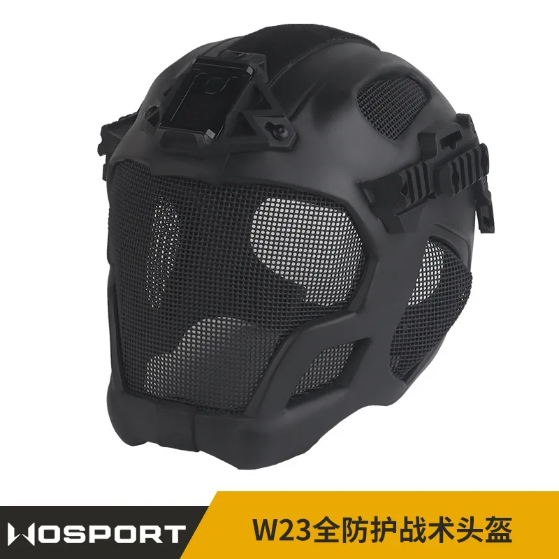 Casco táctico de protección de juego de protección completa con protector de máscara de visera de alambre - imagen 3