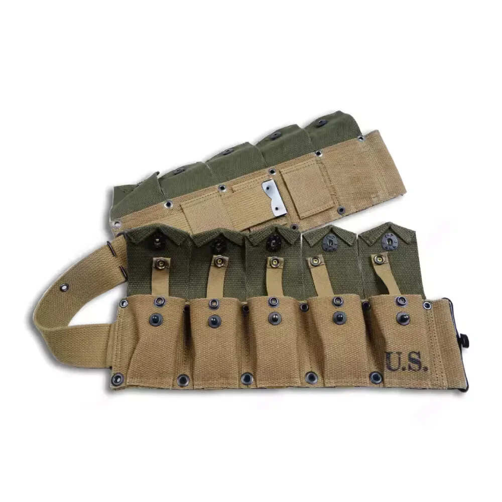 Bolsa de EE. UU. WW2, equipo de soldados, Kit de combinación de equipo Vintage, doble Color a juego, bolso de guirnalda a juego de colores Retro clásico - imagen 4