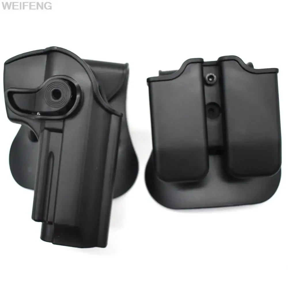 Funda para pistola táctica con retención de defensa para pistolas Beretta M9 con bolsa para revistas de 9mm, accesorios de caza