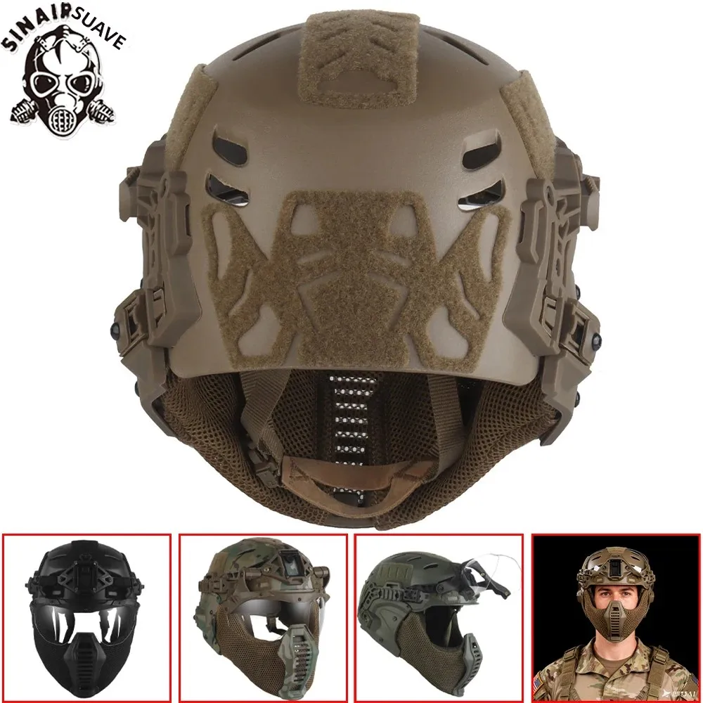 SINAIRSOFT-casco táctico Wendy 3,0 de protección completa, equipo de entrenamiento Airsoft para caza con gafas/cubierta para los oídos/protector bucal, equipo Airsoft - imagen 2