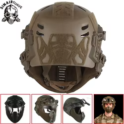 SINAIRSOFT-casco táctico Wendy 3,0 de protección completa, equipo de entrenamiento Airsoft para caza con gafas/cubierta para los oídos/protector bucal, equipo Airsoft