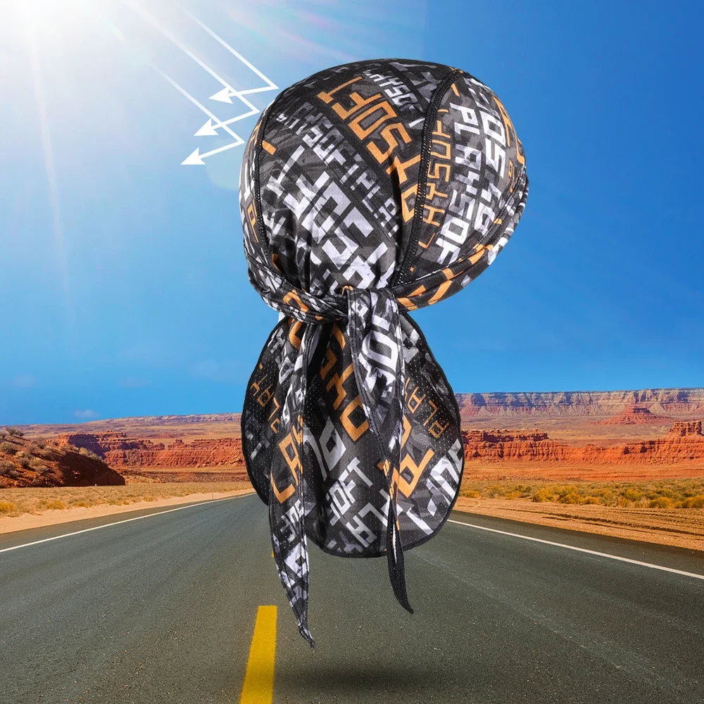 Gorro de ciclismo de secado rápido para hombre y mujer, pañuelo para la cabeza, para correr, montar, pescar, deportes, Bandana, sombrero de pirata, capucha, casco, diadema con forro, verano - imagen 3