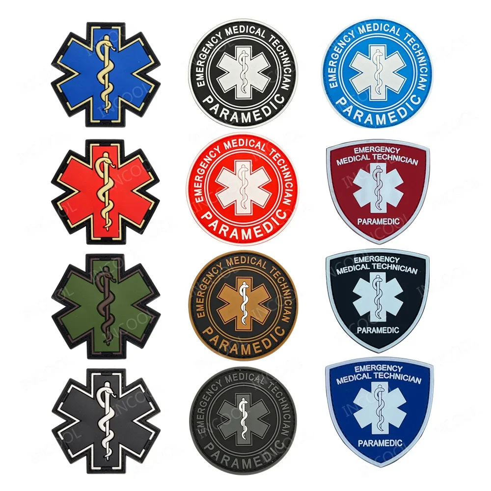 Medic EMS EMT MED paramédico infrarrojo IR parche reflectante apliques primeros auxilios goma de PVC resplandor en la oscuridad rescate de emergencia Star Life - imagen 2