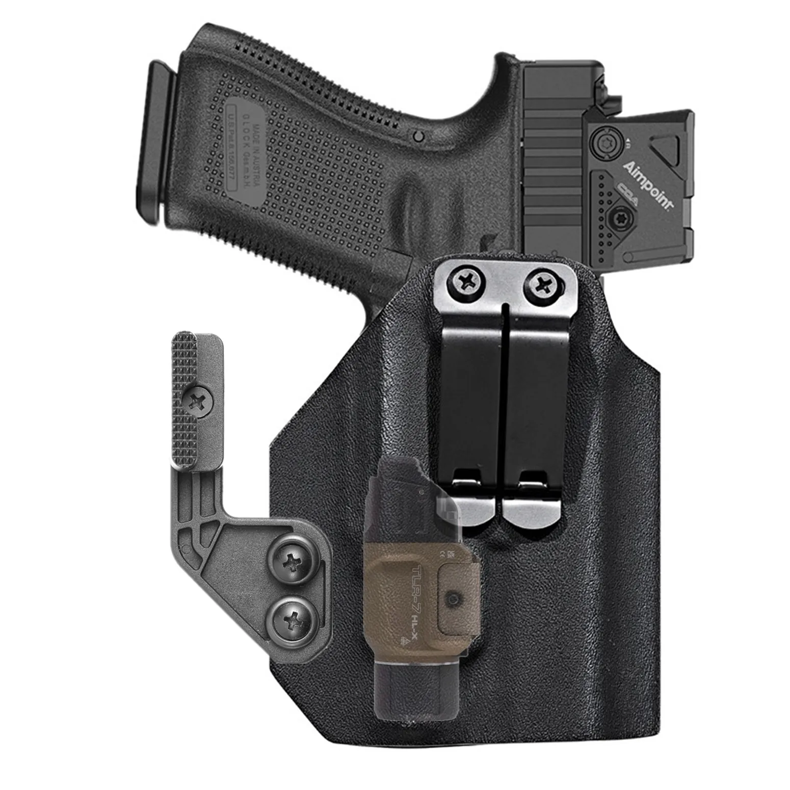 Kydex IWB TLR7 Funda de luz para Glock 17 19 45 Compatible con Streamlight TLR 7 7x hlx hl-x Linterna táctica de transporte interior