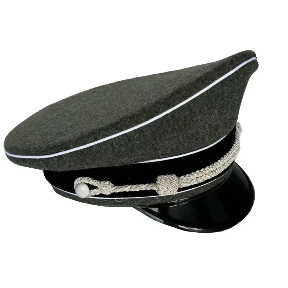 Sombrero alemán de la Segunda Guerra Mundial, sombrero decorativo informal táctico de lana gris para hombre, gorra alemana de la Segunda Guerra Mundial - imagen 4