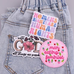 Parches termoadhesivos bordados de señales positivas para ropa