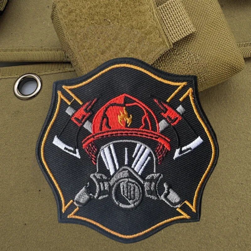 Parche bordado de bombero Chevron, chaleco táctico, insignia de moral con gancho y bucle, pegatina para mochila, parches para brazalete para ropa - imagen 2
