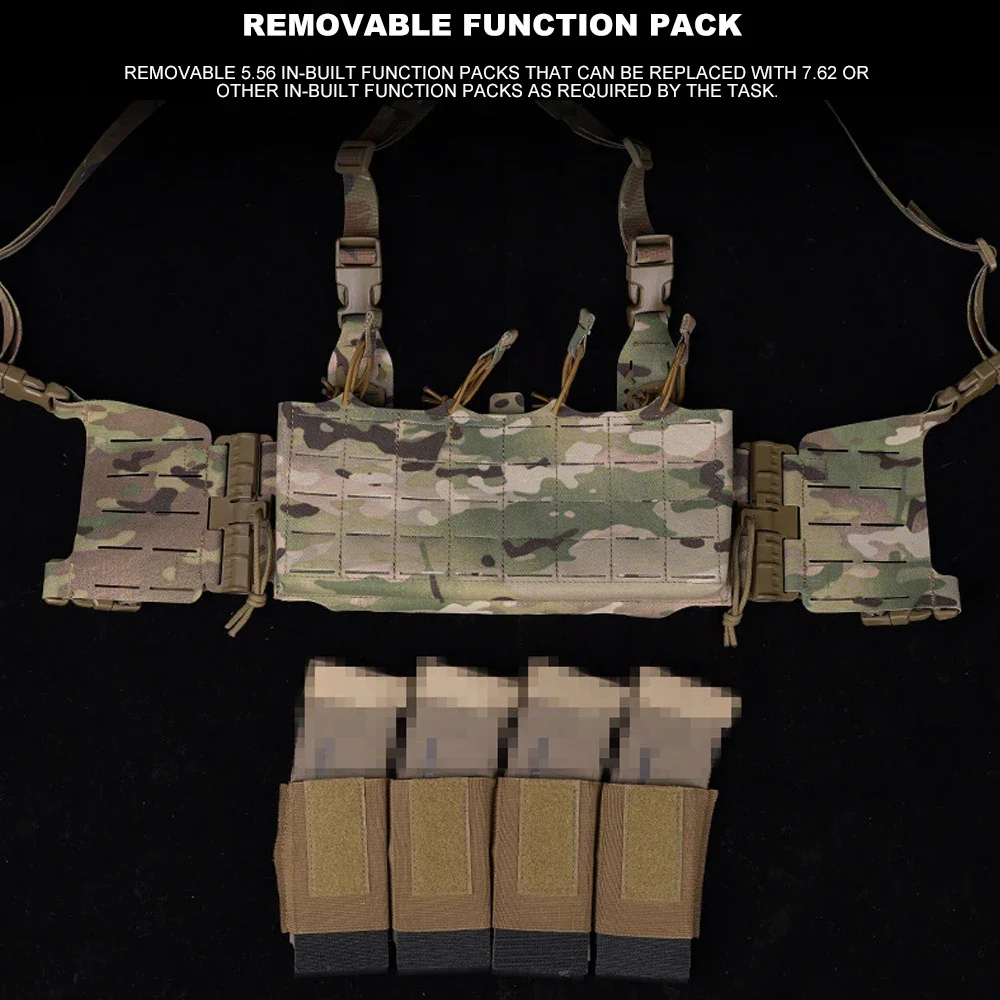 Plataforma de pecho táctica Alpha, sistema MOLLE, chaleco Modular de liberación rápida, bolsa para revistas Airsoft, riñonera para caza al aire libre - imagen 5