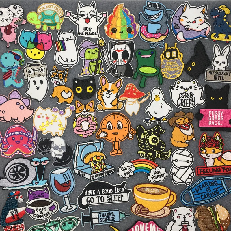 Parche bonito de dibujos animados, parches bordados en la ropa, ropa para niños, bordado interesante de animales, apliques adhesivos DIY - imagen 2