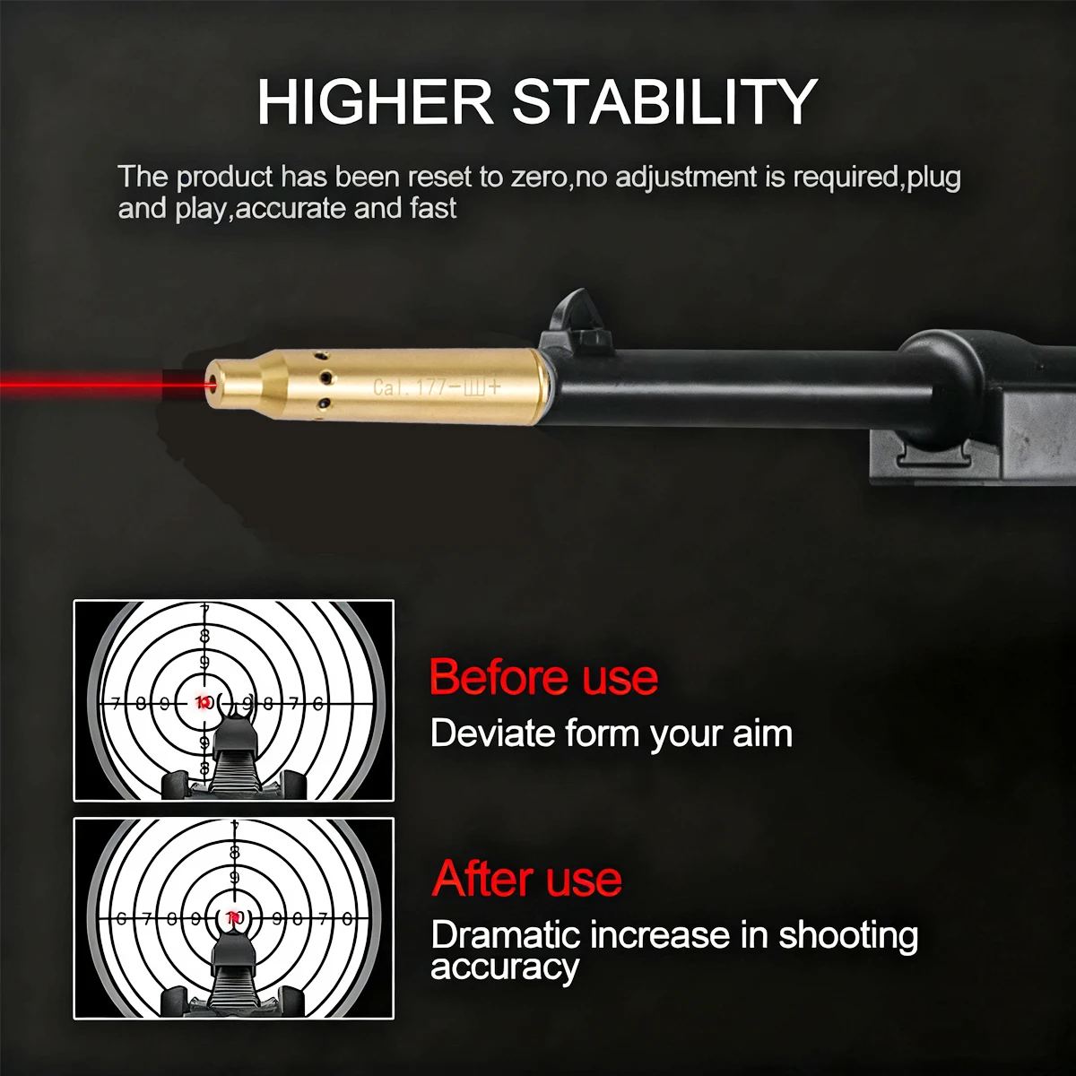 Kit de colimador de mira láser táctico.22LR.177 rojo verde 9mm.38spl 7mm 308win.223Rem10mm 40S y W Cal para G43 G17 G19 AK47 - imagen 3