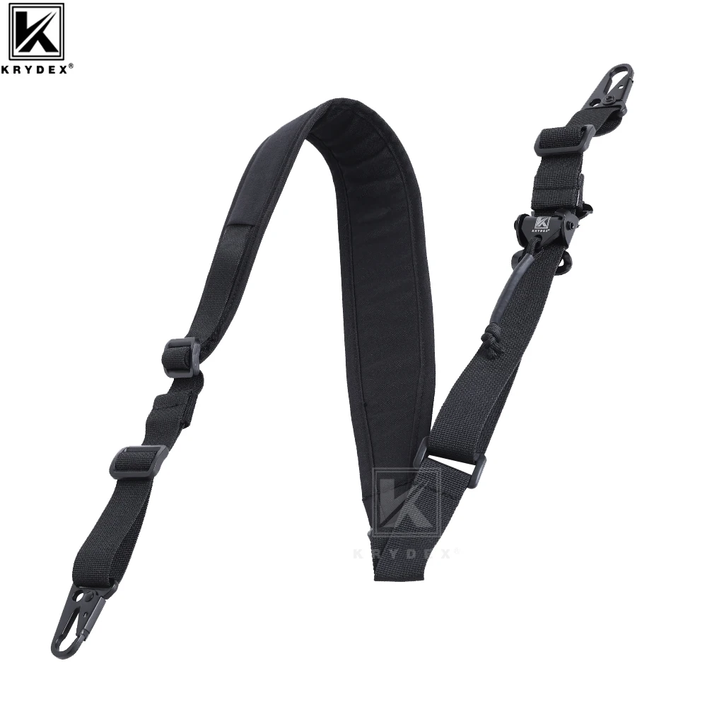 KRYDEX-tirachinas táctico de 2 puntos/1 punto de 2,25 ", tirachinas Modular acolchado extraíble para combate, accesorios de tiro, color negro