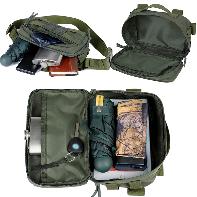 Riñonera táctica para acampar al aire libre para hombre, Molle con gancho y bucle, para senderismo, escalada, caza, bolso cruzado, bolsas de entrenamiento deportivo de viaje - imagen 5