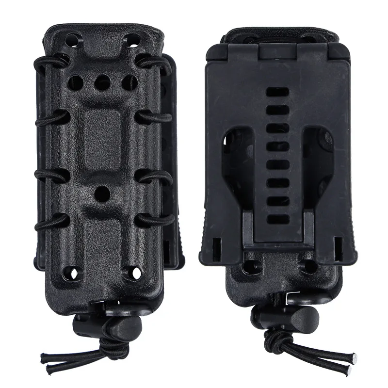Soporte magnético táctico de 9MM con cordón elástico de liberación rápida para sistema Molle/Clip para cinturón estuche rígido de almacenamiento de bolsa Magaizne de 9mm - imagen 3