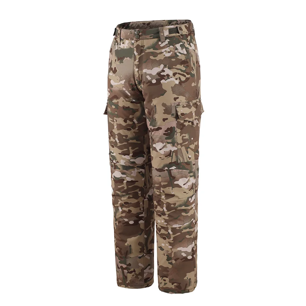 Traje térmico de algodón grueso de invierno para hombres pantalones de chaqueta con capucha resistentes al desgaste transpirables suaves - imagen 3