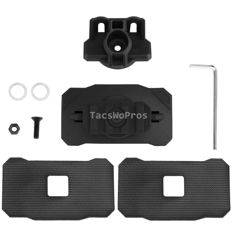 Soporte de montaje para casco táctico, cascos de caza, soporte para linterna, rotación de 360 grados, Base Universal para casco con gancho y bucle - imagen 2