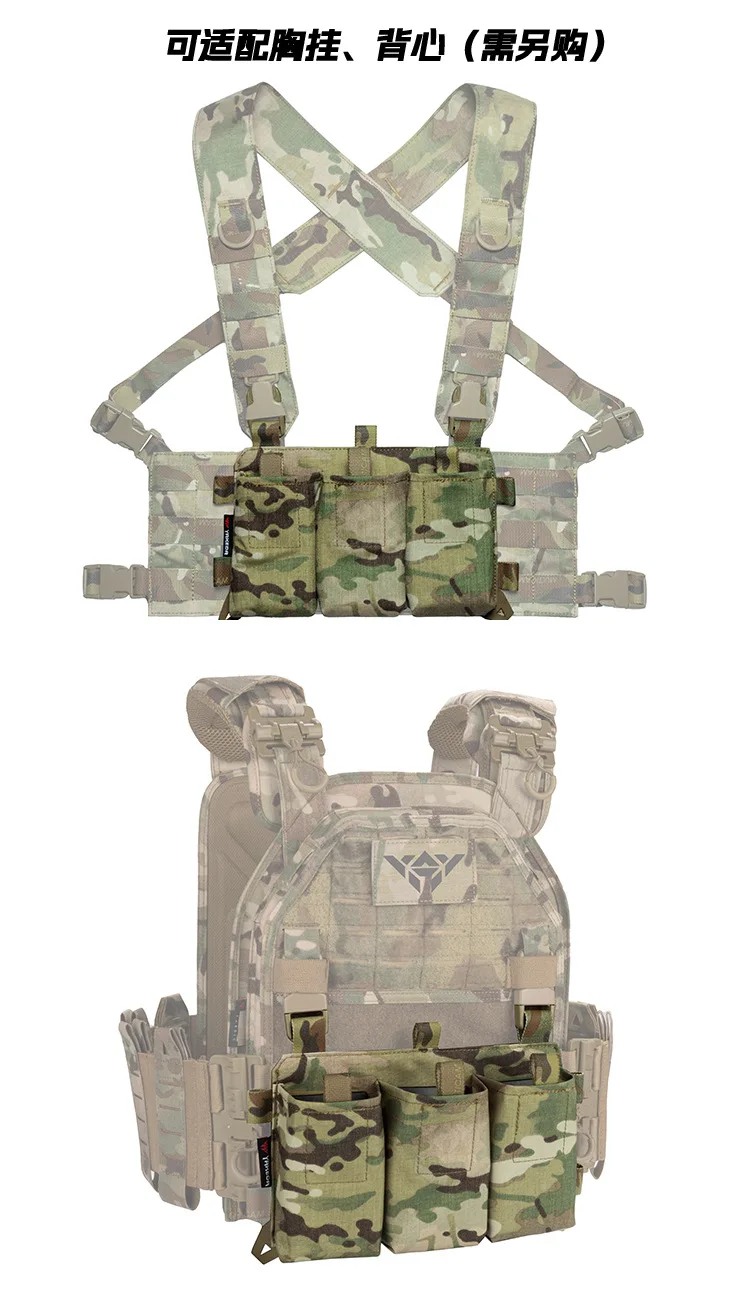 YAKEDA-bolsa Triple para revistas con inserto de bolsa Mag de liberación rápida, hebillas UTX combinadas 5,56/7,62 - imagen 4