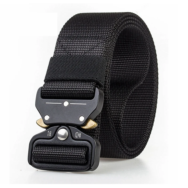 Cinturón táctico militar para hombre, cinturón de nailon de alta resistencia, ajustable, hebilla de Metal, para entrenamiento de combate, 125-145CM