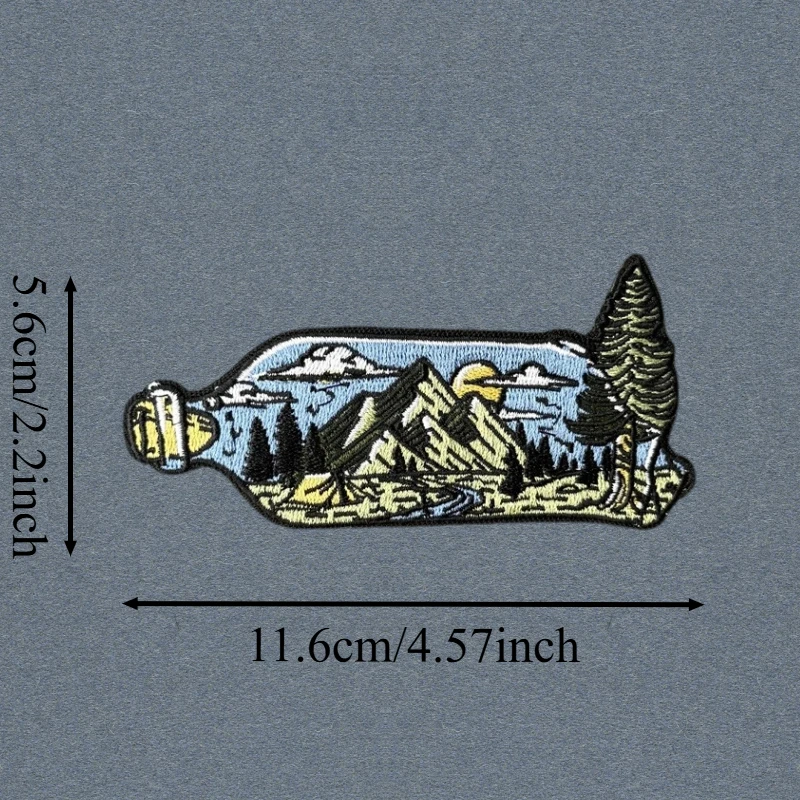 Parche bordado de bosque de montaña, chaleco táctico, insignia de moral con gancho y bucle, pegatinas decorativas para mochila, parches para brazalete para ropa - imagen 3