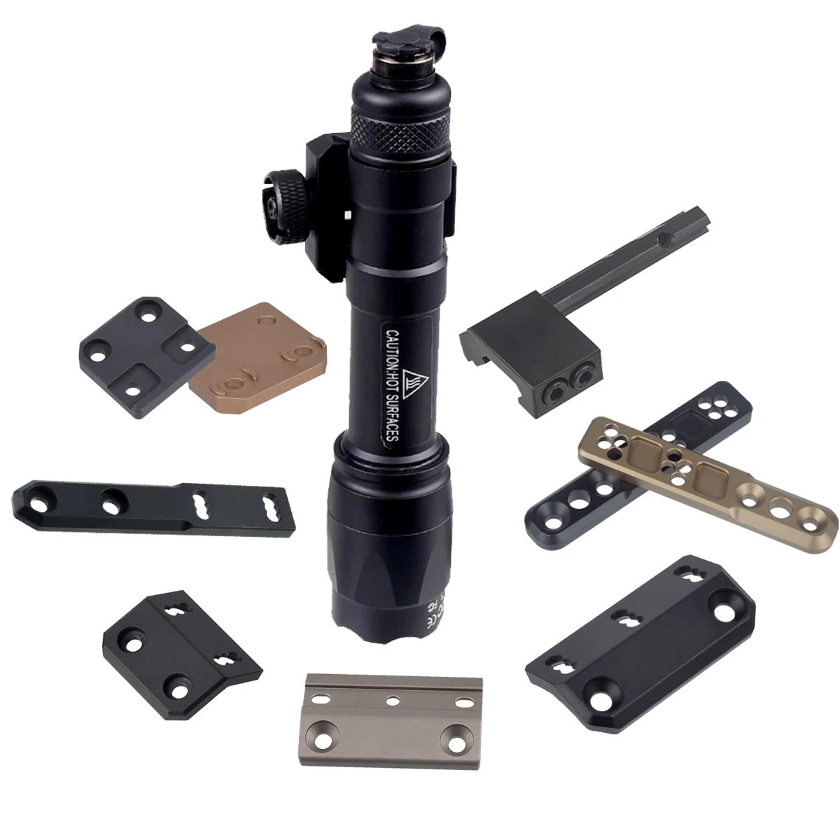 Linterna táctica M300 M600, Base de montaje compensado compatible con riel de 20mm, Mlok keymod, armas LED, luz de explorador, accesorios de caza Airsoft - imagen 2