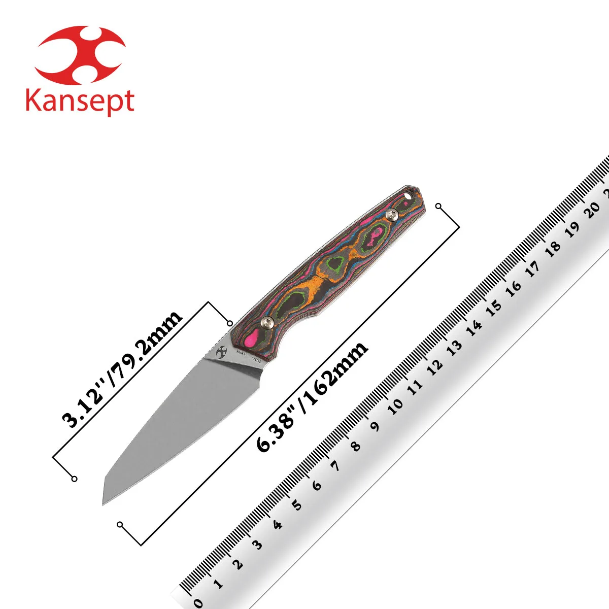 Kansept G011 cuchillo hoja fija S35VN fibra de carbono para camping - imagen 5