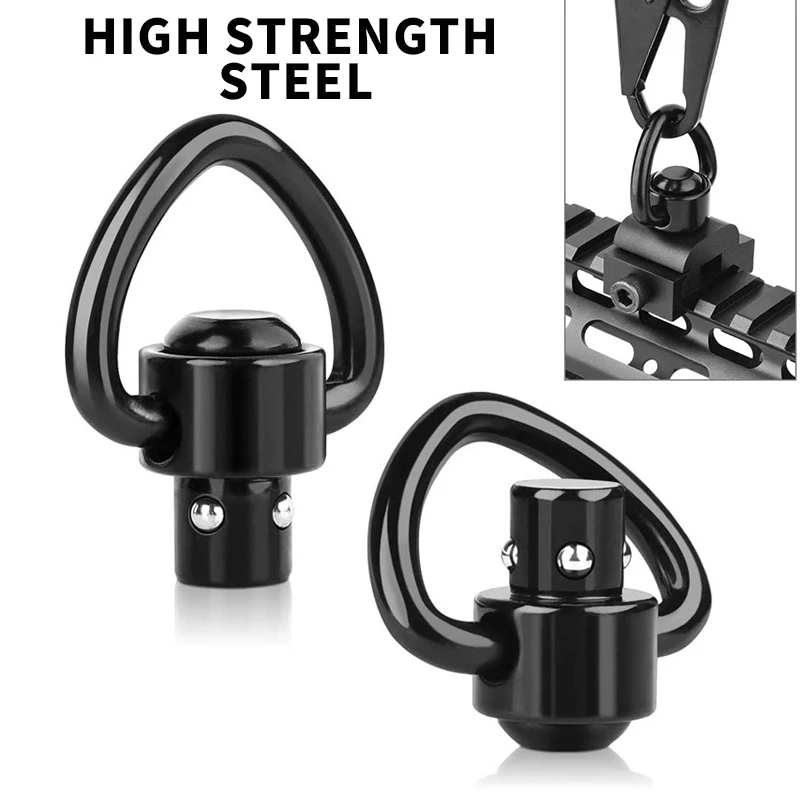 Correa para pistola, hebilla giratoria, anillo en forma de corazón, bola de acero de liberación rápida, Rifle Airsoft ajustable Qd Ak negro - imagen 2