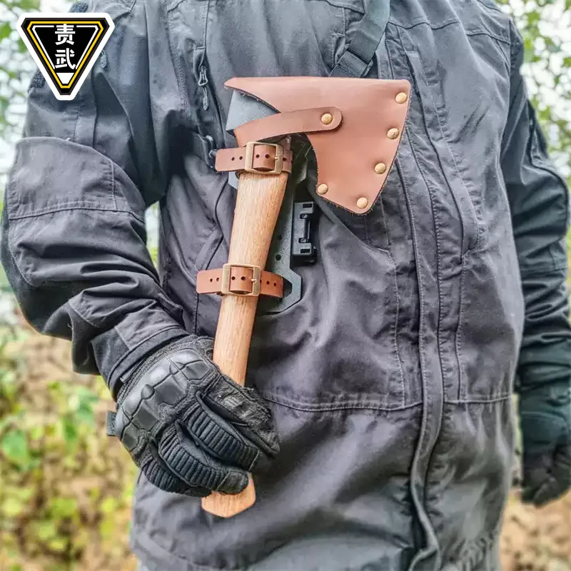 Funda para hacha de cuero ajustable para camping y aire libre - imagen 3