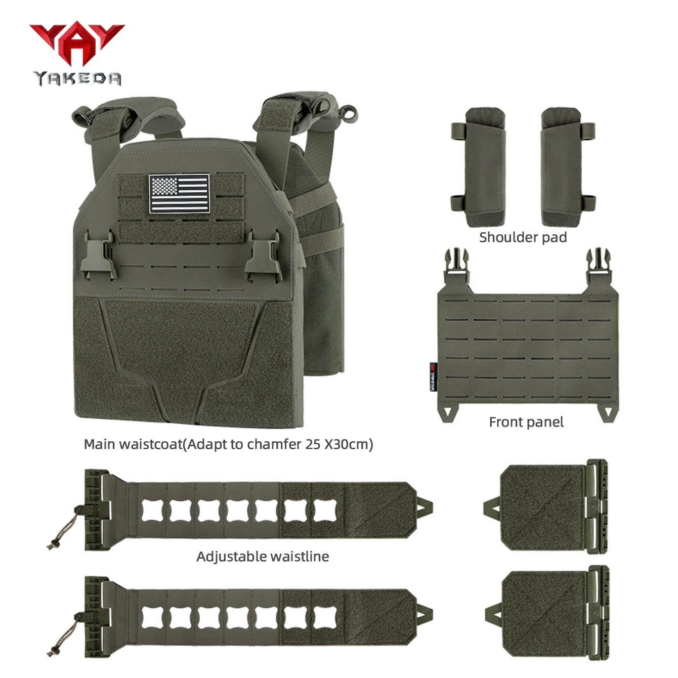 YAKEDA Chaleco de caza multifuncional de liberación rápida, chaleco de nailon transpirable, se puede utilizar para caza, supervivencia en la naturaleza, etc. - imagen 4