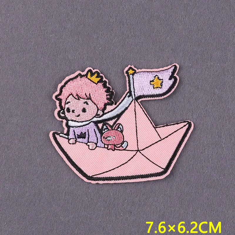 Parches bordados de dibujos animados para ropa, parche de zorro de Anime a rayas, parches para planchar para ropa, insignias de animales DIY en decoración para mochila - imagen 2