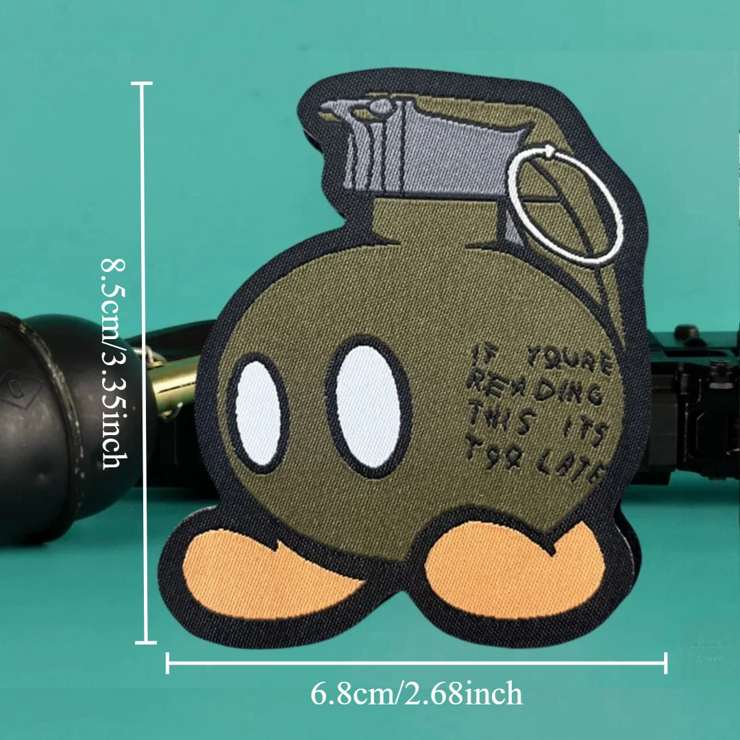 Insignia de moral de granadas tácticas, enganches de gancho y bucle impresos para ropa, brazalete del ejército militar, pegatina para mochila - imagen 3