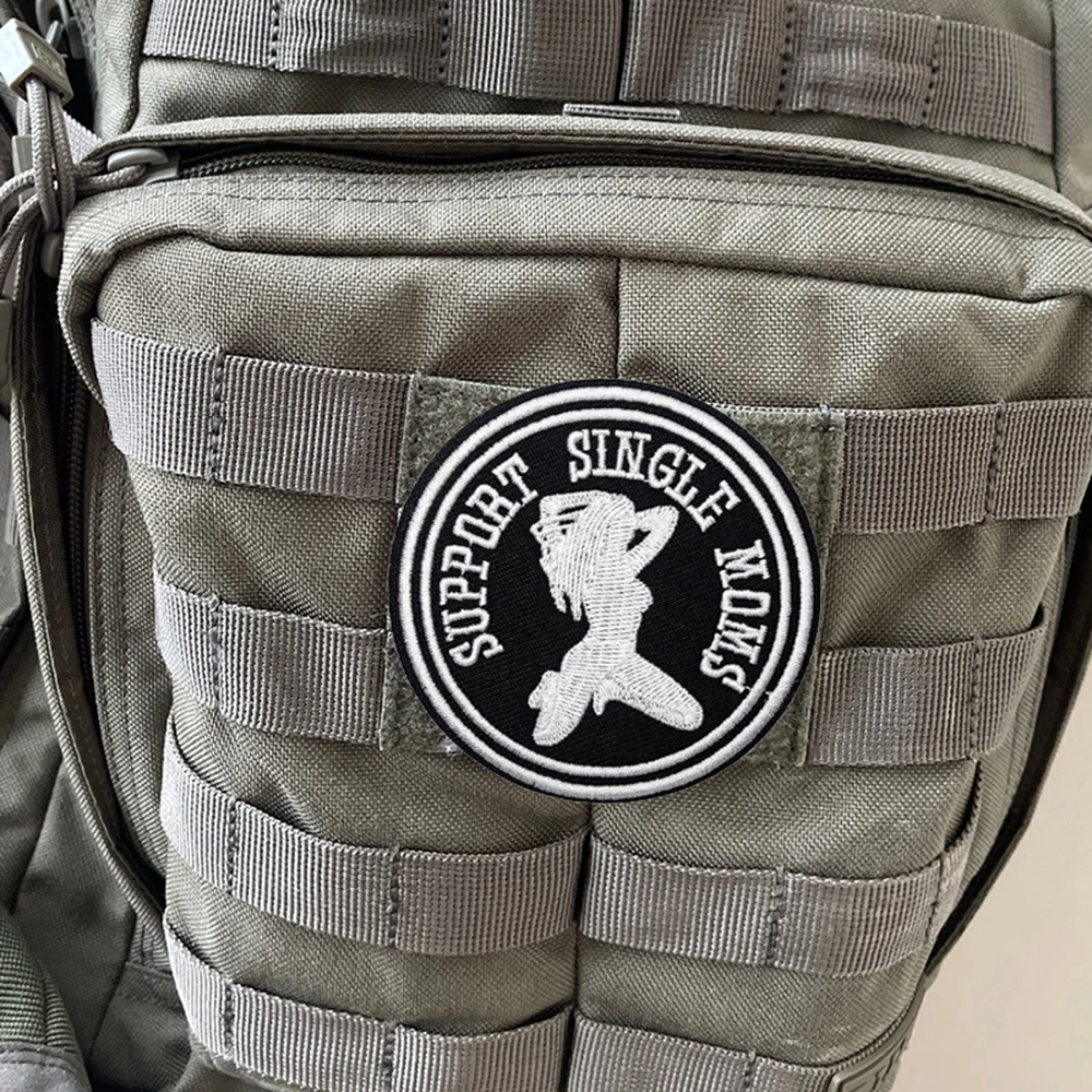 Soporte para mamás solteras, parche táctico de Velcros, divertido cierre de gancho y bucle, insignia de moral bordada militar para mochila Molle - imagen 5