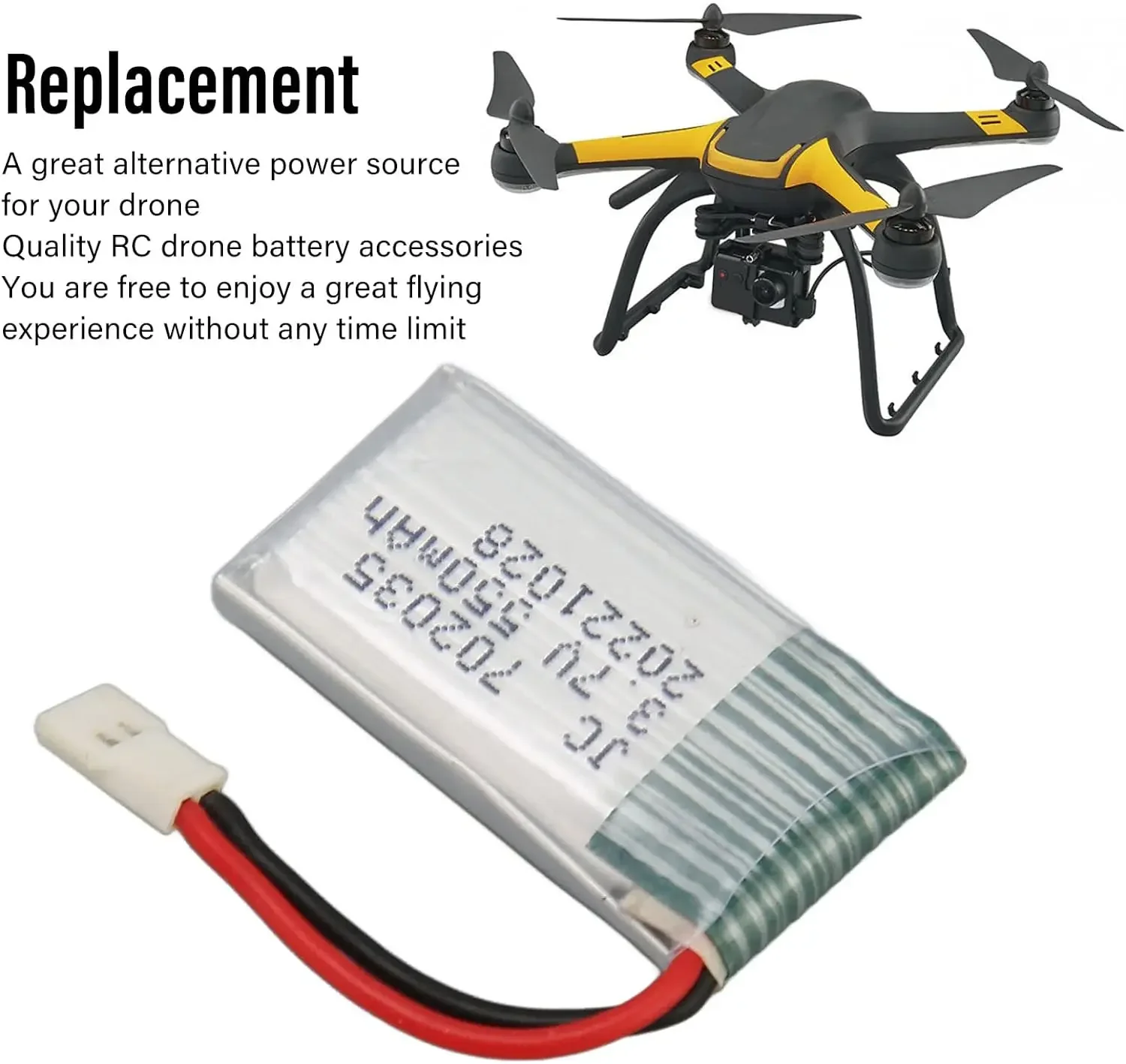 3,7 V 550mAh 20C batería Lipo XH2.54 enchufe para SYMA X8C X8G X8W X8HW X8HG X8HC Hubsan X4 MJXRC F47 DFD F180 accesorio para Dron - imagen 4