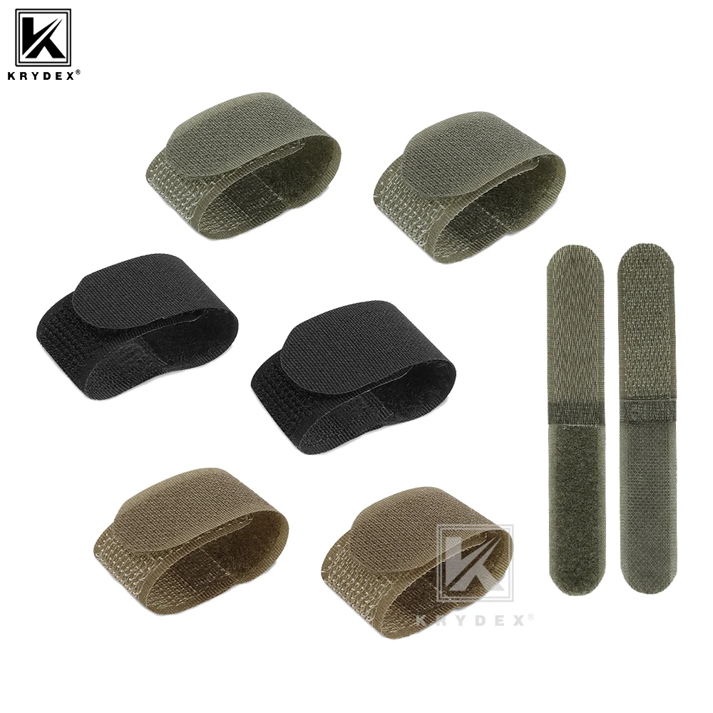 KRYDEX 2 correas de gestión de cables con gancho y bucle para portador de placa, chaleco, mochila, aparejo de pecho, organizador de cables de antena