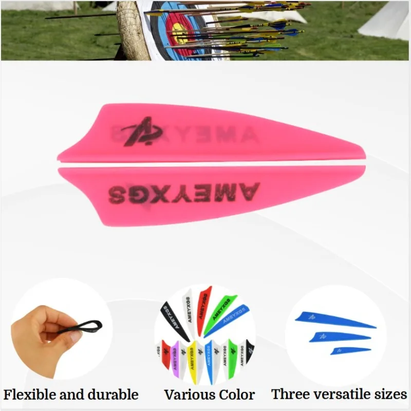 36 Uds 2/3/4 "flecha de tiro con arco Fletches escudo de plumas paletas de goma para arco tiro al aire libre práctica de caza flecha Fletching - imagen 5