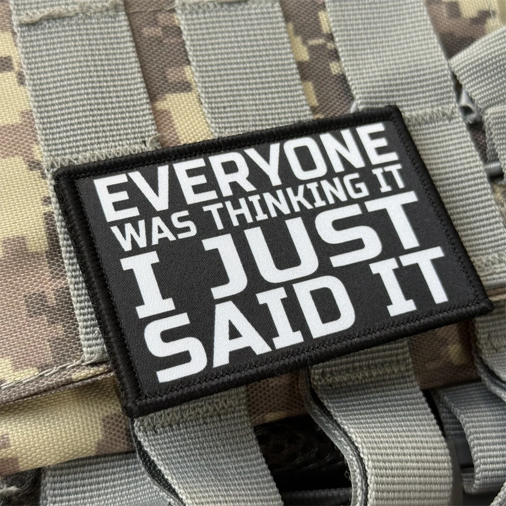 Todo el mundo estaba pensando en parche moral táctica militar personalizado apliques mochila pegatina impreso gancho bucle parches para ropa - imagen 5