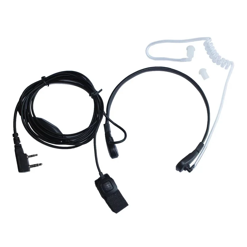 ABBREE-walkie Talkie PTT con micrófono vibratorio para garganta extensible, auricular para Kenwood TYT Baofeng BF-888s UV-5R UV-82 Ham Radio