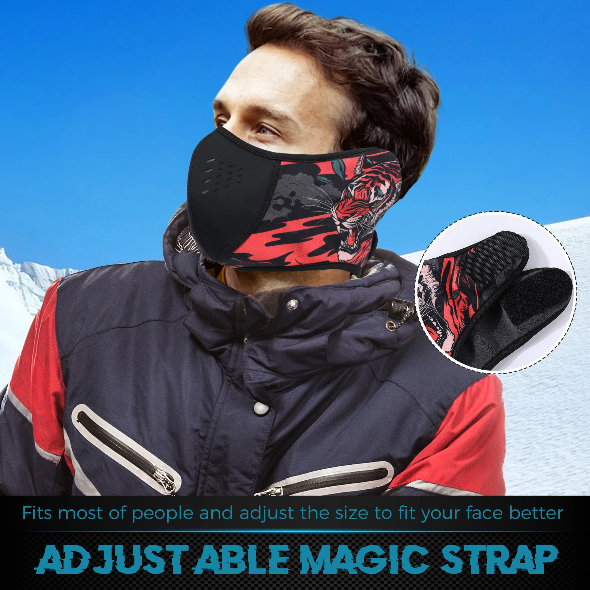 Cubierta térmica para la cara, máscara facial para ciclismo, cubierta transpirable para la oreja, a prueba de viento, cálida, para bicicleta de carretera, MTB, accesorios para ciclismo en clima frío - imagen 4