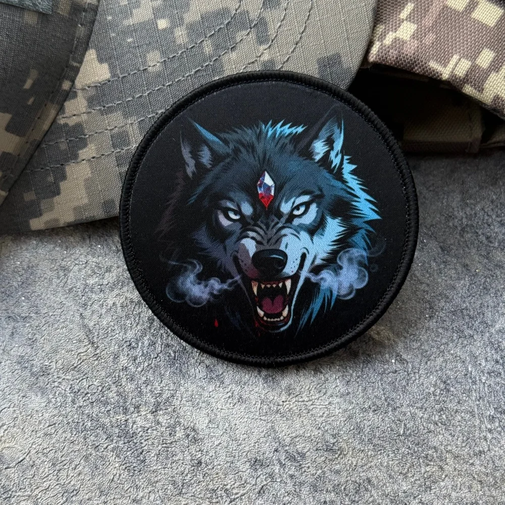 Parche táctico militar lobo de hielo fantasía con gancho y bucle - imagen 4