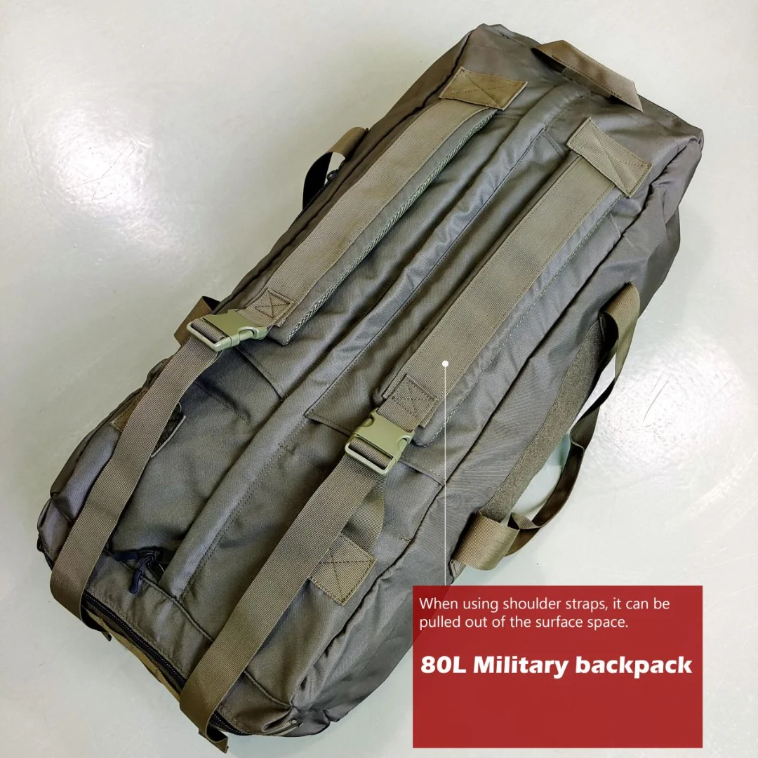 Mochila táctica grande, bolsa de transporte de 80L, bolsa de lona para mudanzas - imagen 3